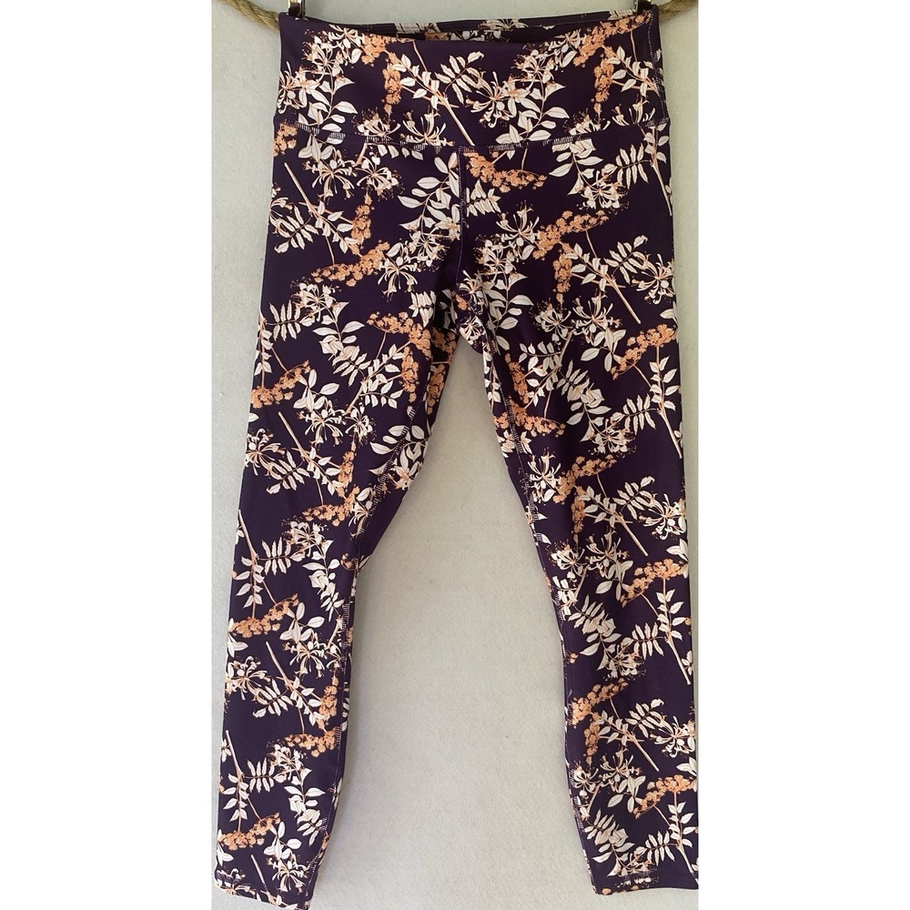 Fabletics Purple Floral Exercise Leggings Womens‎ 2XS Comfort Athletic